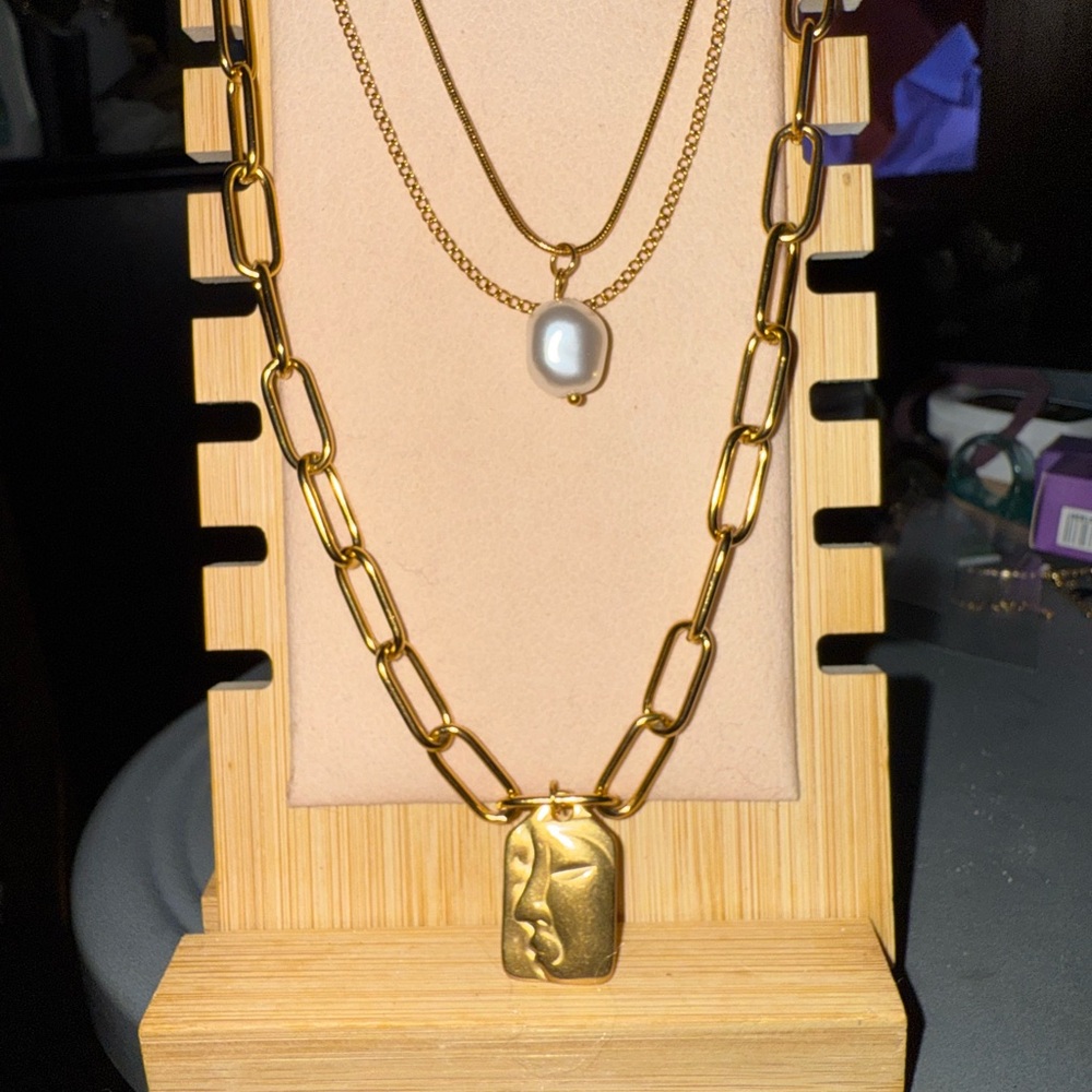 Stainless Steel Gold Layered Necklace by Jewels 4 You
WILL NOT TARNISH